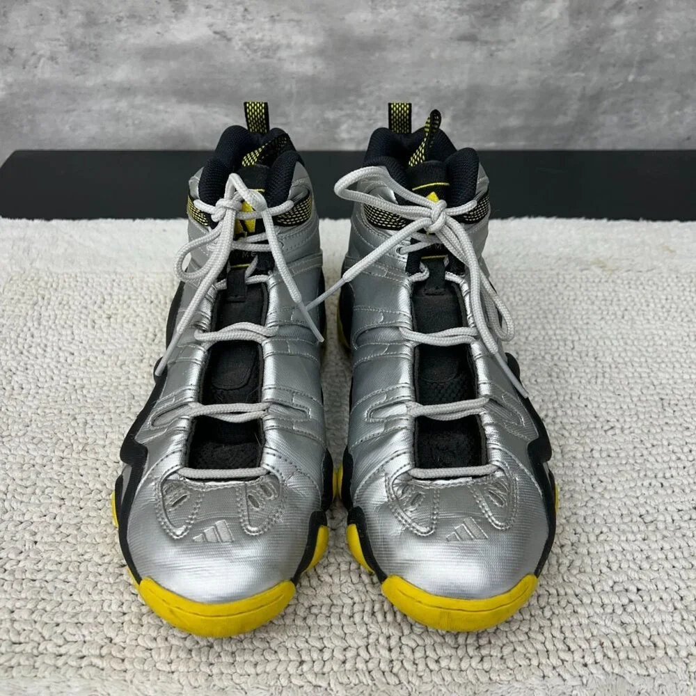 Vintage‎ Adidas Crazy 8 Shoes Mens 10 Kobe Metallic Silver Yellow Basketball Rap